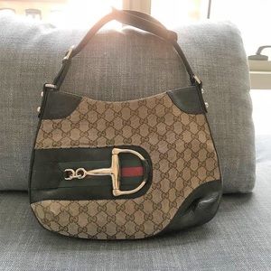 Authentic Gucci Hasler Horsebit Hobo Bag